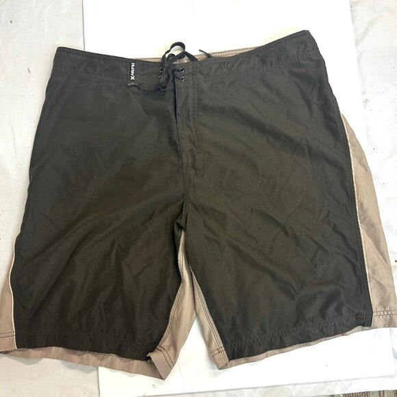 Vintage Y2K Hurley Board Shorts Swim Trunks Brown Classic 38 - Picture 1 of 3